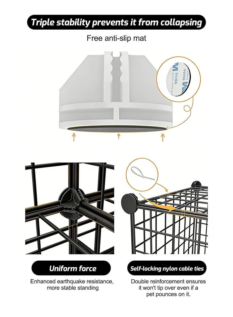 كيدل الحيوانات الأليفة Playpen خيمة القطة الحاجز قطة قفص كينل الكلب قابل للطي سياج ممارسة المساحة - Image 4